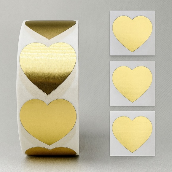 STICKERAFT Other -  Label Stickers Chroma 1 Inch Color Code Heart Label Stickers Sticker